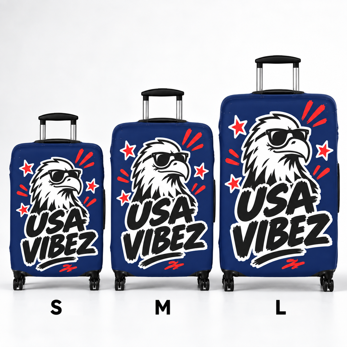 USA Vibez Luggage Cover | Eagle Patriotic Suitcase Protector