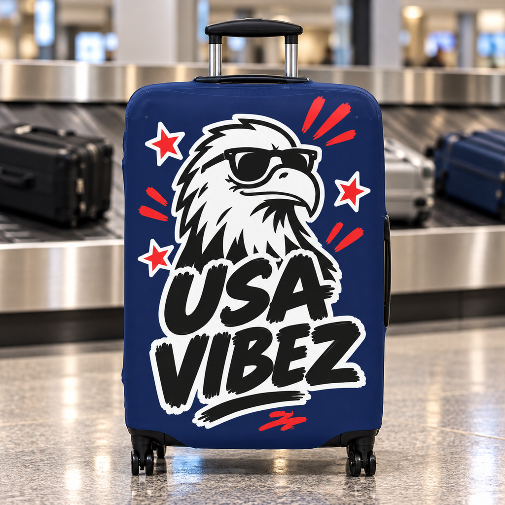 USA Vibez Luggage Cover | Eagle Patriotic Suitcase Protector