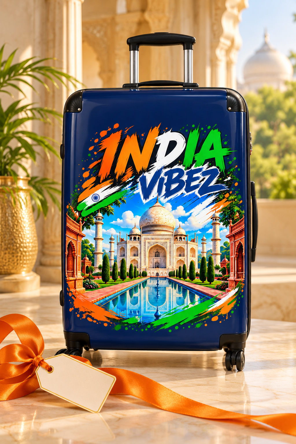 India Vibez Suitcase | Taj Mahal Travel Luggage, Colorful Indian Landmark Design