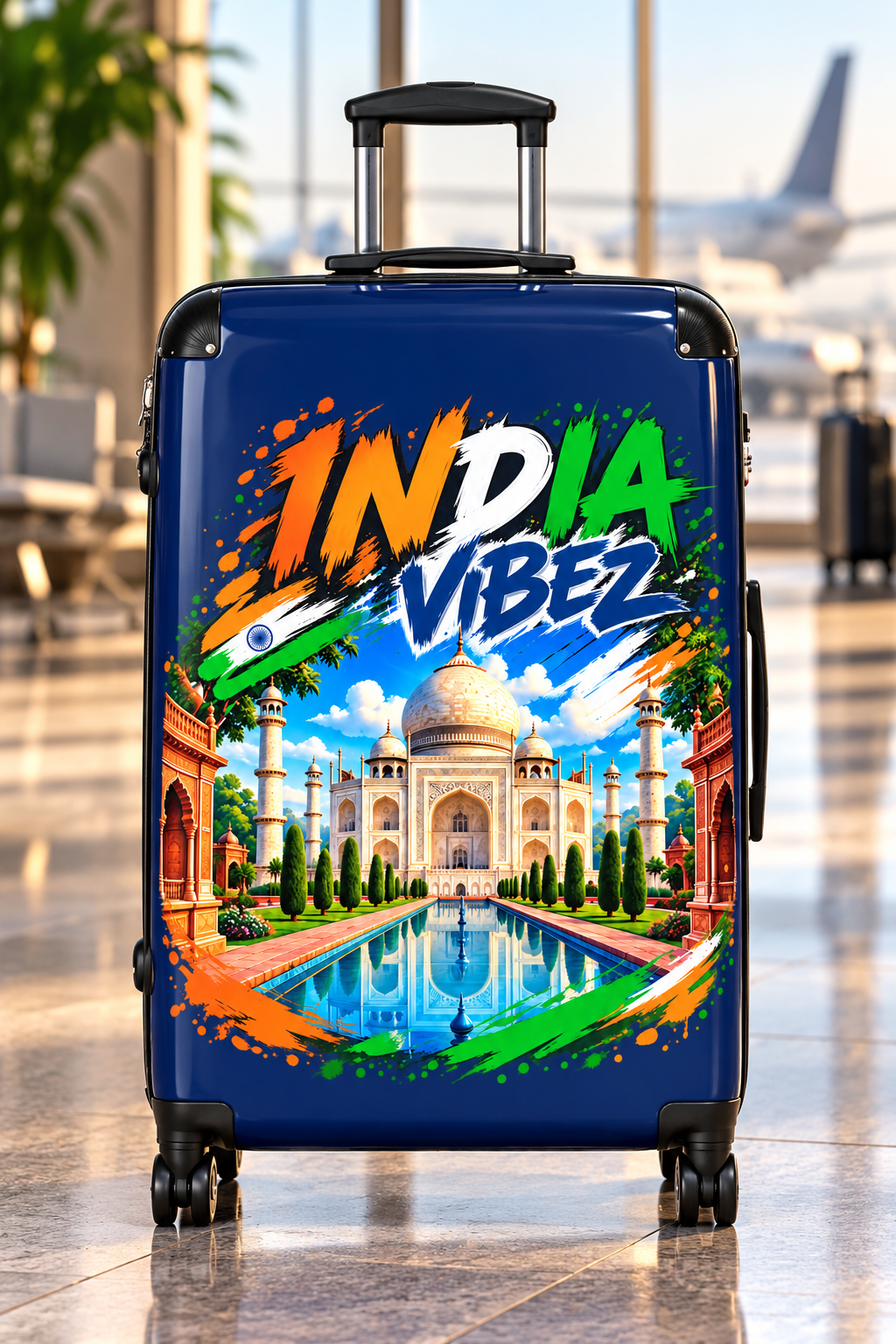 India Vibez Suitcase | Taj Mahal Travel Luggage, Colorful Indian Landmark Design