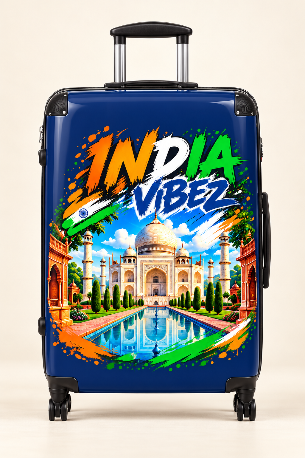 India Vibez Suitcase | Taj Mahal Travel Luggage, Colorful Indian Landmark Design