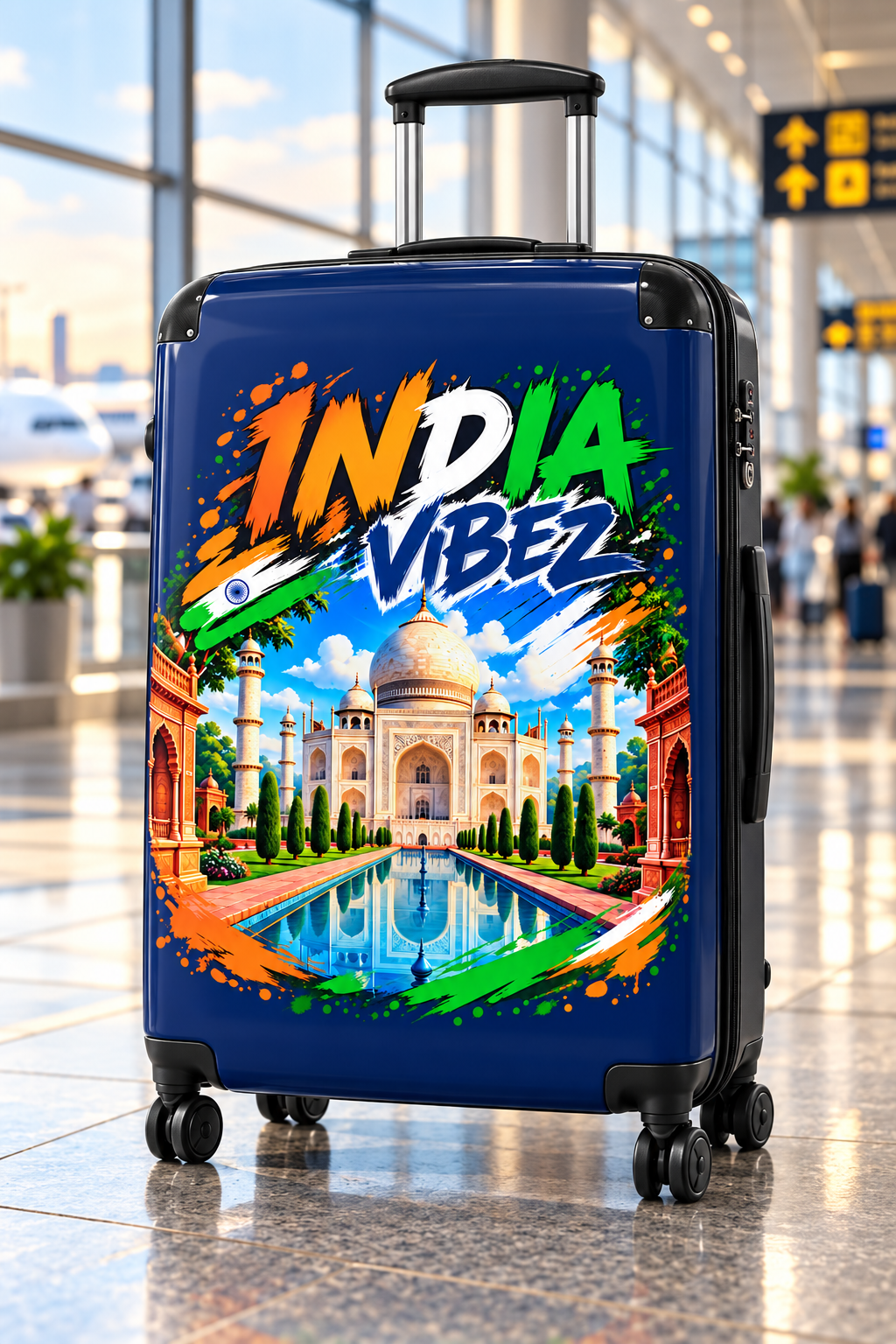 India Vibez Suitcase | Taj Mahal Travel Luggage, Colorful Indian Landmark Design