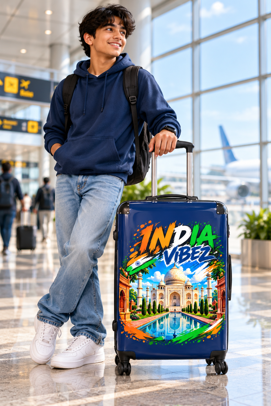 India Vibez Suitcase | Taj Mahal Travel Luggage, Colorful Indian Landmark Design