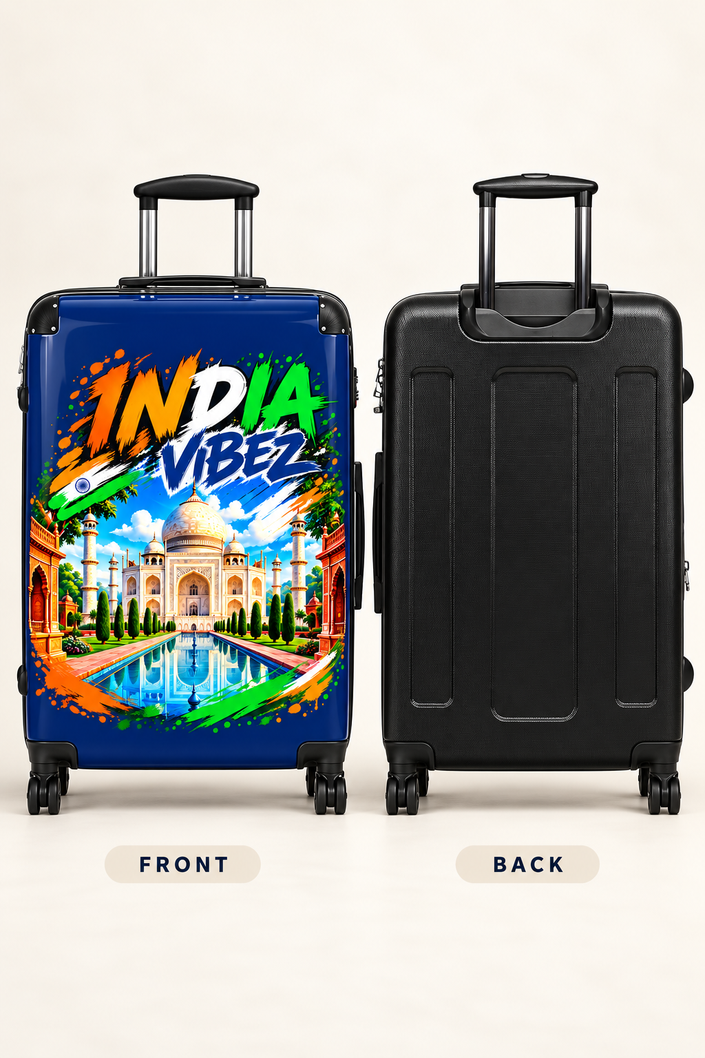 India Vibez Suitcase | Taj Mahal Travel Luggage, Colorful Indian Landmark Design