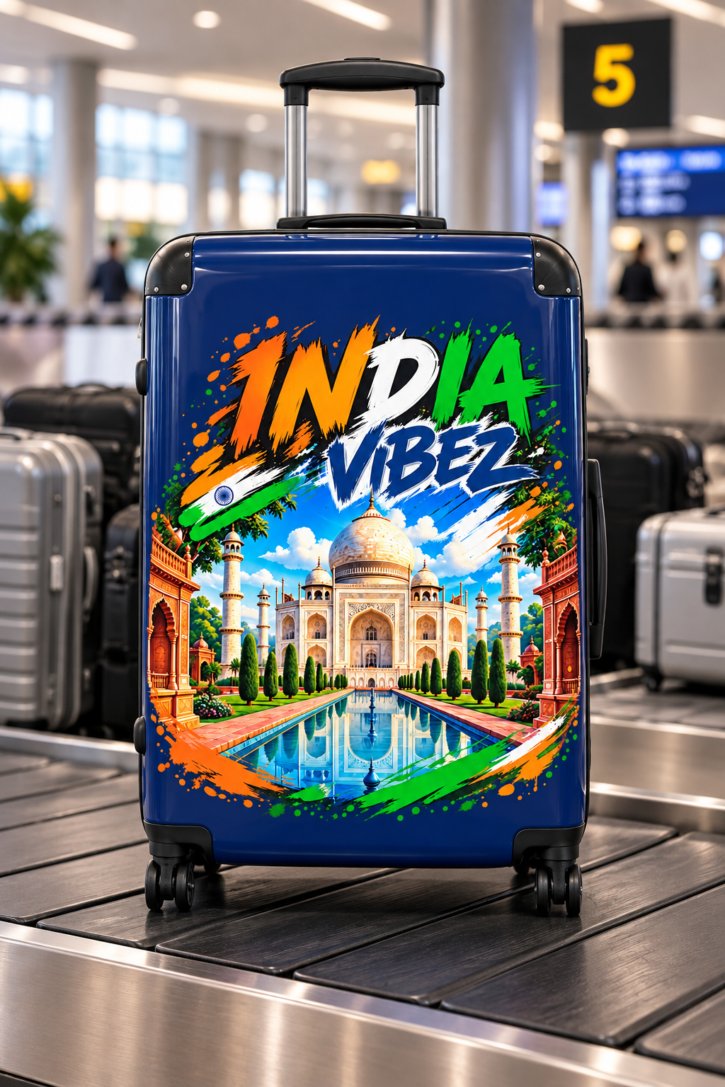 India Vibez Suitcase | Taj Mahal Travel Luggage, Colorful Indian Landmark Design