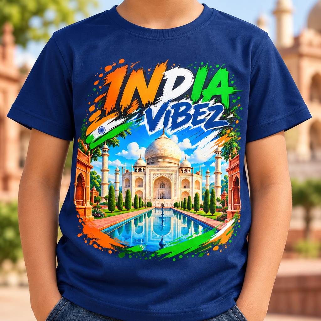 India Vibez Kids Jersey | Taj Mahal India Sports Tee