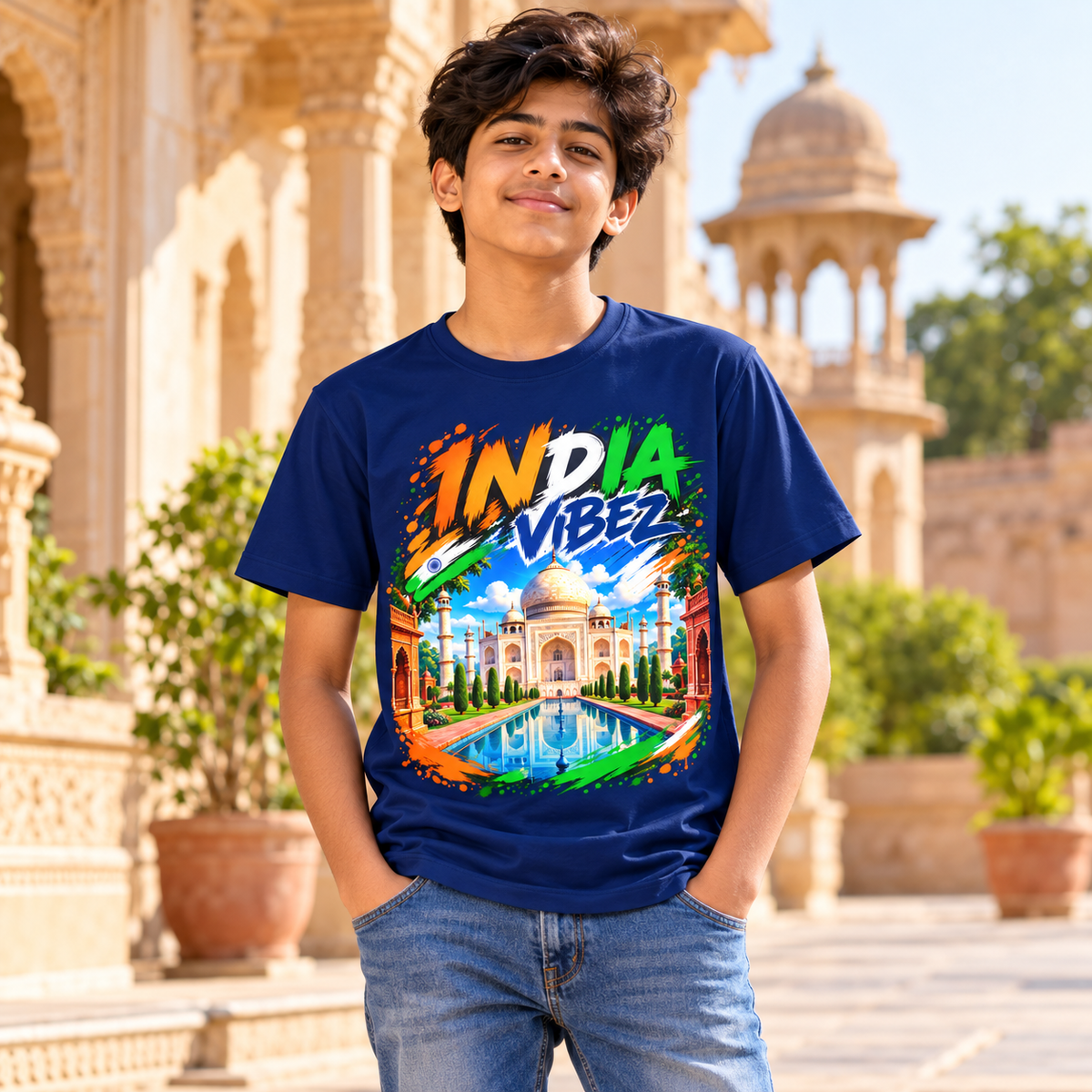 India Vibez Kids Jersey | Taj Mahal India Sports Tee