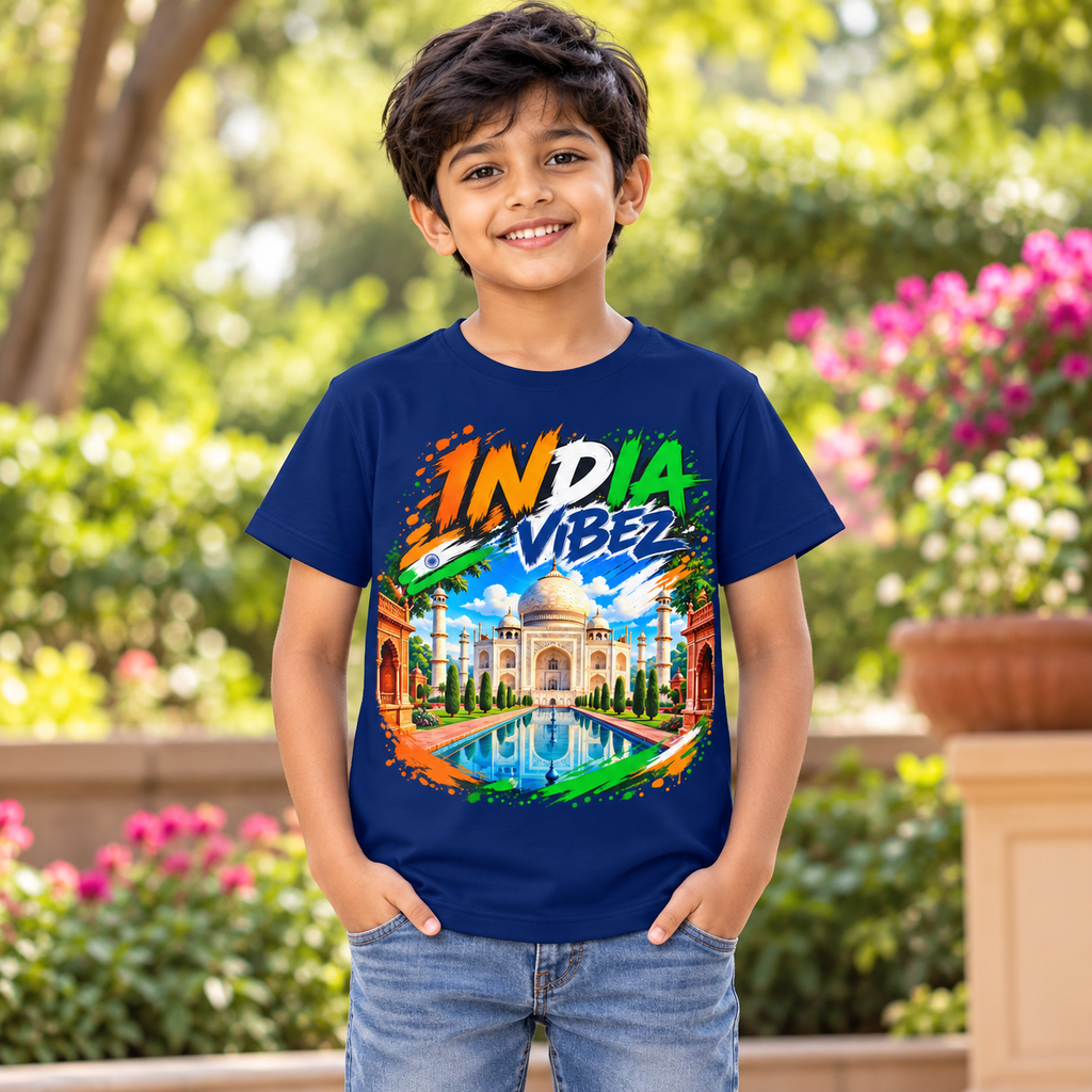 India Vibez Kids Jersey | Taj Mahal India Sports Tee