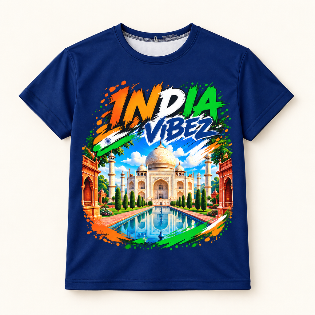 India Vibez Kids Jersey | Taj Mahal India Sports Tee