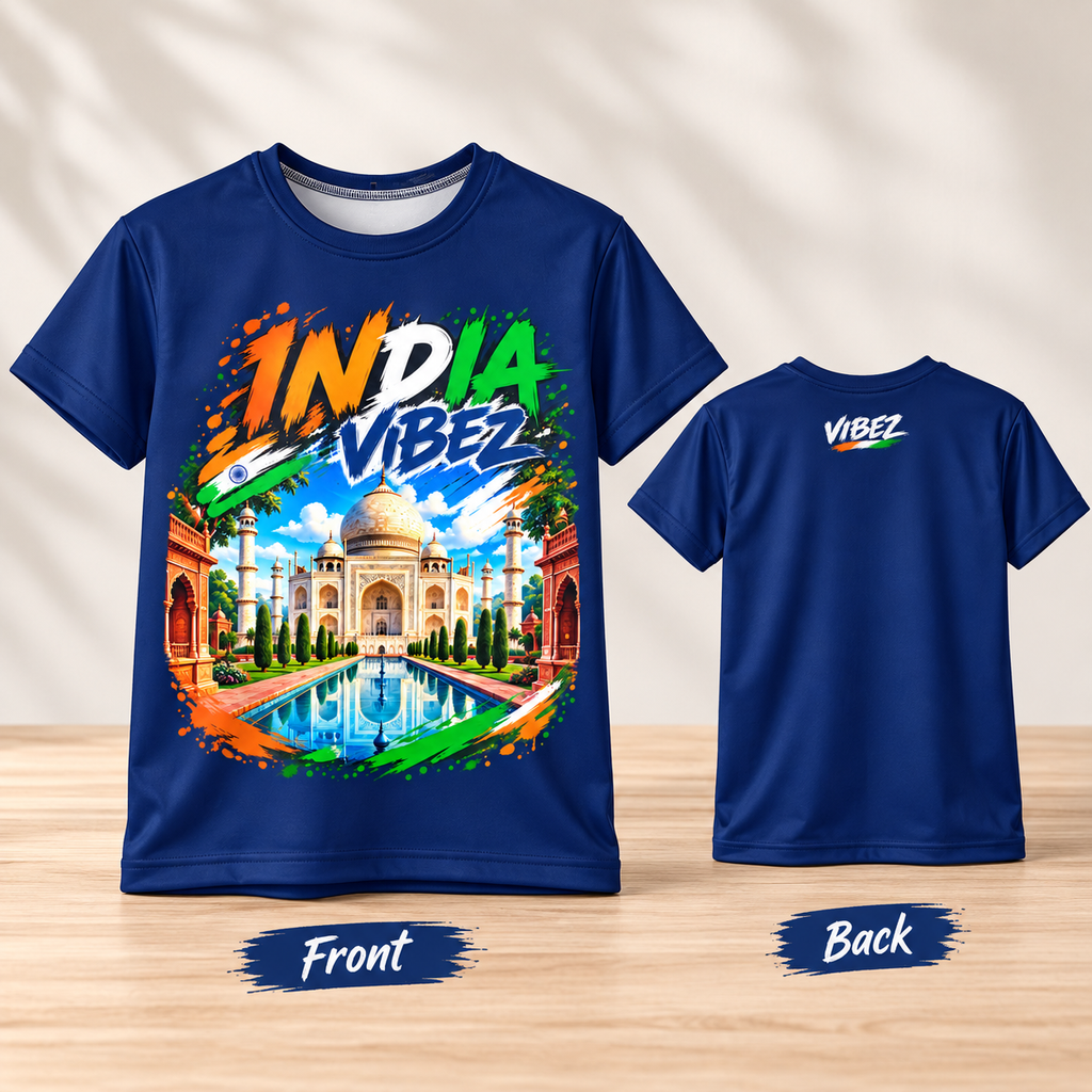 India Vibez Kids Jersey | Taj Mahal India Sports Tee