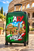 Italy Vibez Suitcase | Italian Landmarks Colosseum & Leaning Tower Design