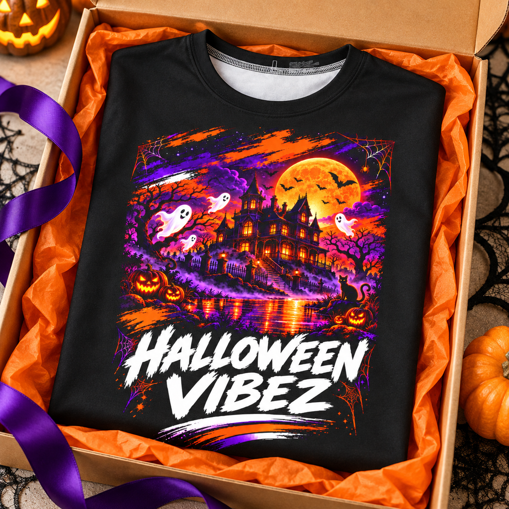 Halloween Vibez Kids Jersey | Haunted House, Ghosts, Pumpkins