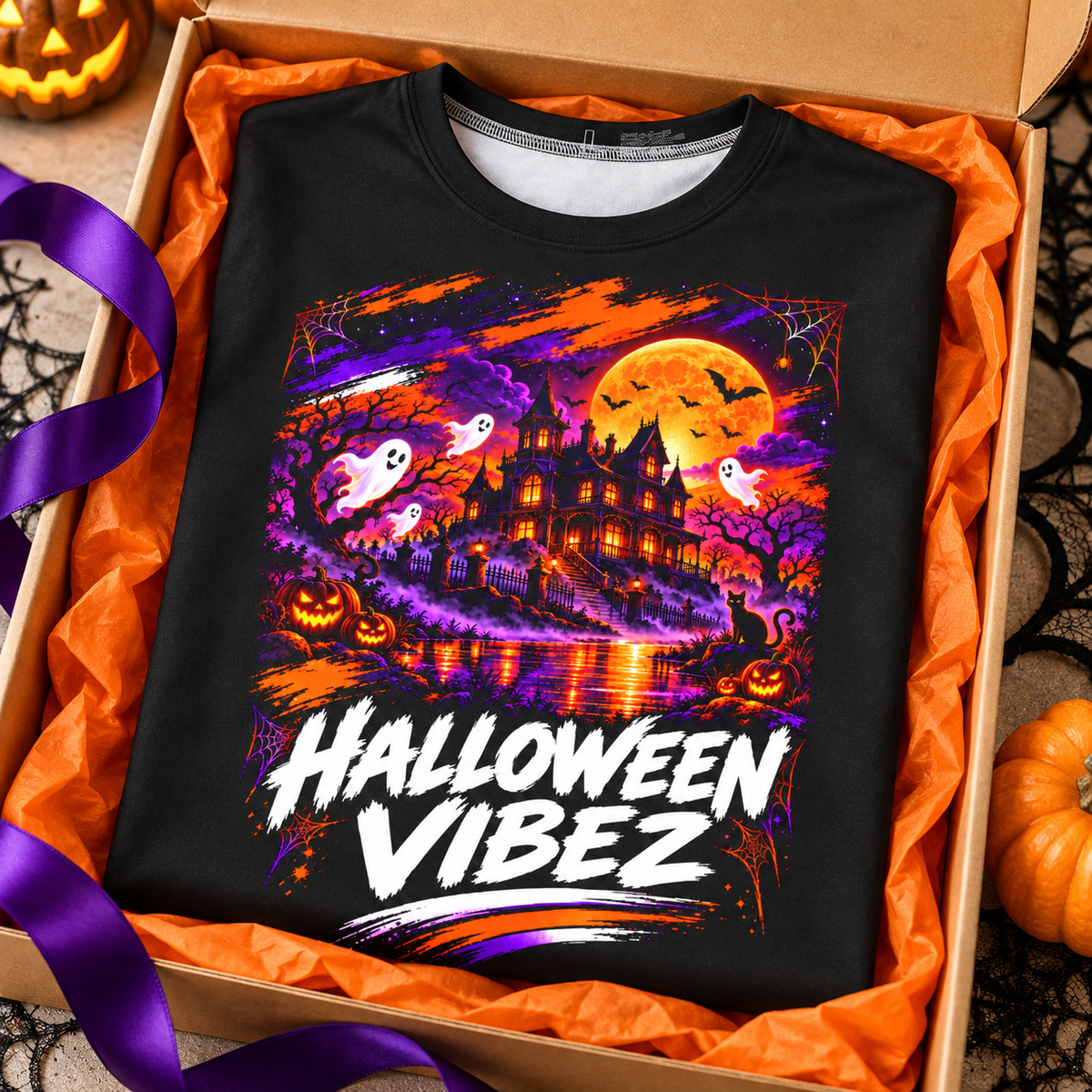 Halloween Vibez Kids Jersey | Haunted House, Ghosts, Pumpkins