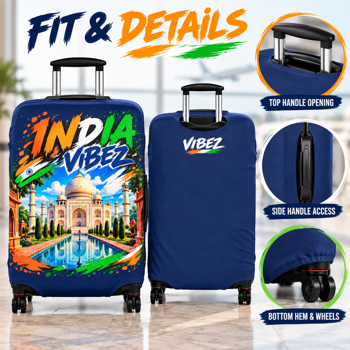 India Vibez Luggage Cover | Taj Mahal Travel Sleeve