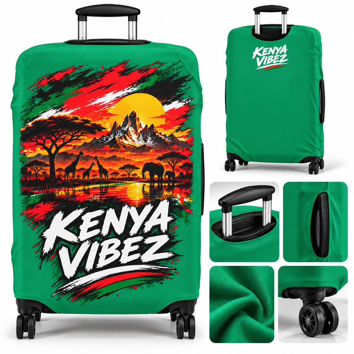Kenya Vibez Luggage Cover | Safari Sunset Graphic Travel Cover