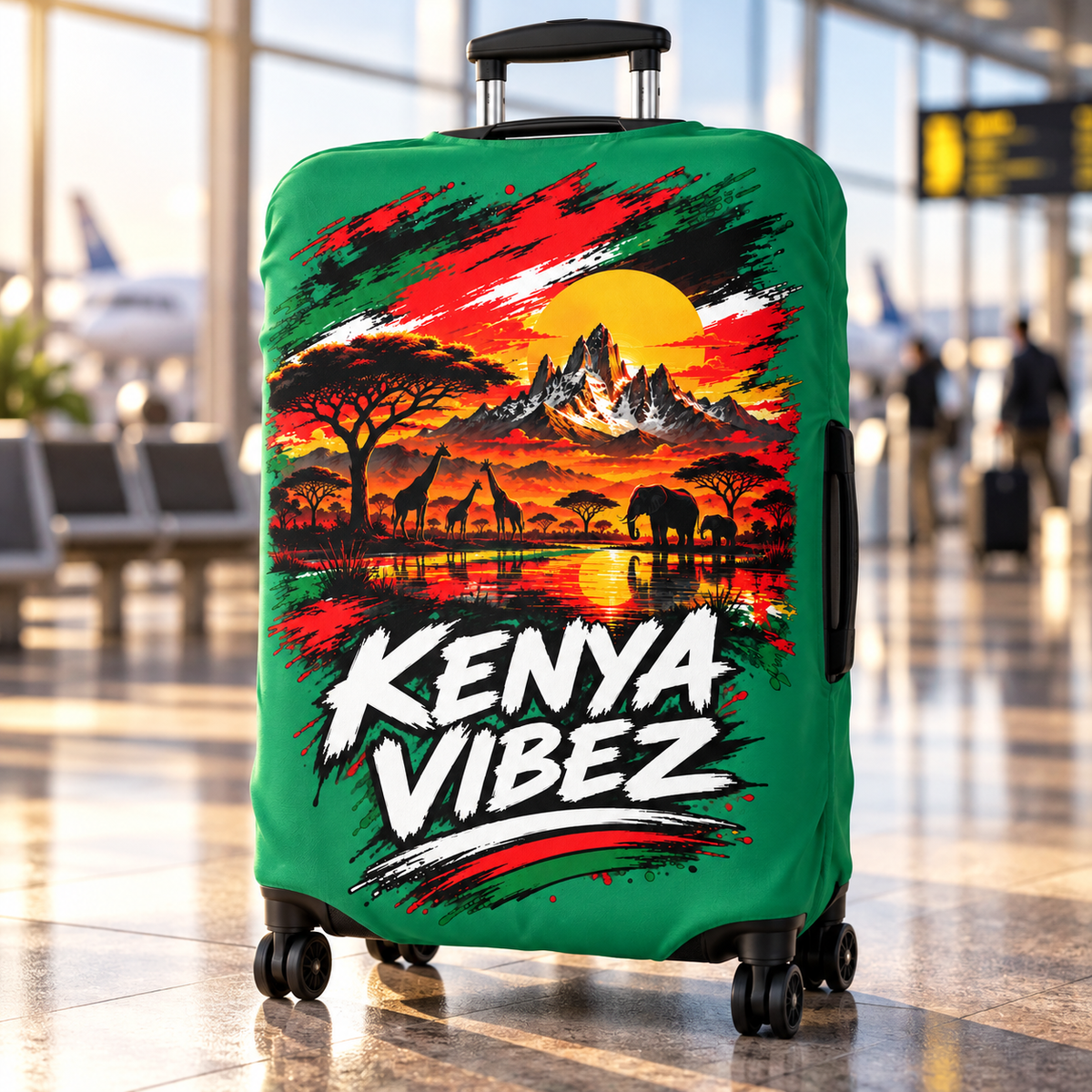 Kenya Vibez Luggage Cover | Safari Sunset Graphic Travel Cover