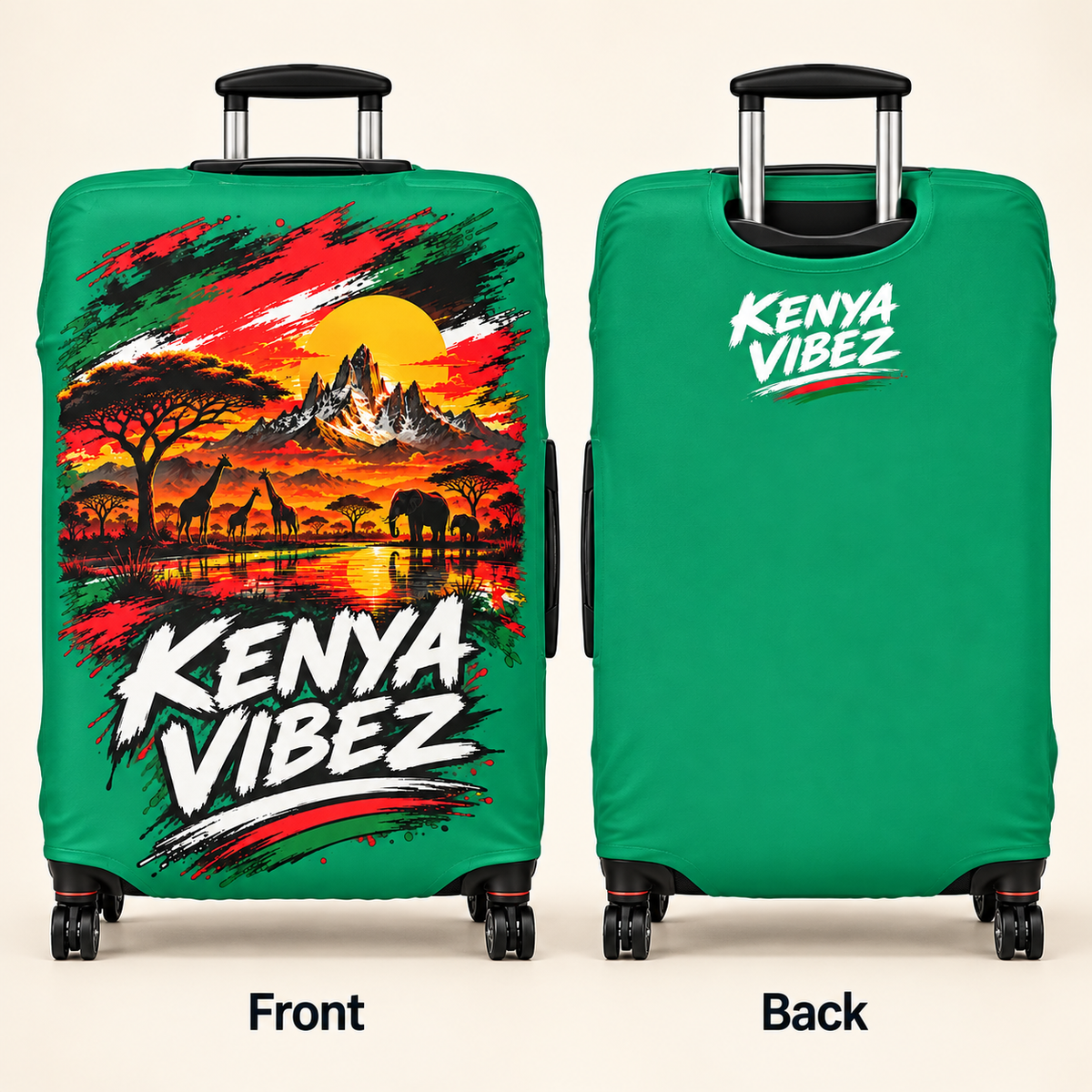 Kenya Vibez Luggage Cover | Safari Sunset Graphic Travel Cover