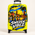 Sweden Vibez luggage cover | Stockholm skyline travel protector