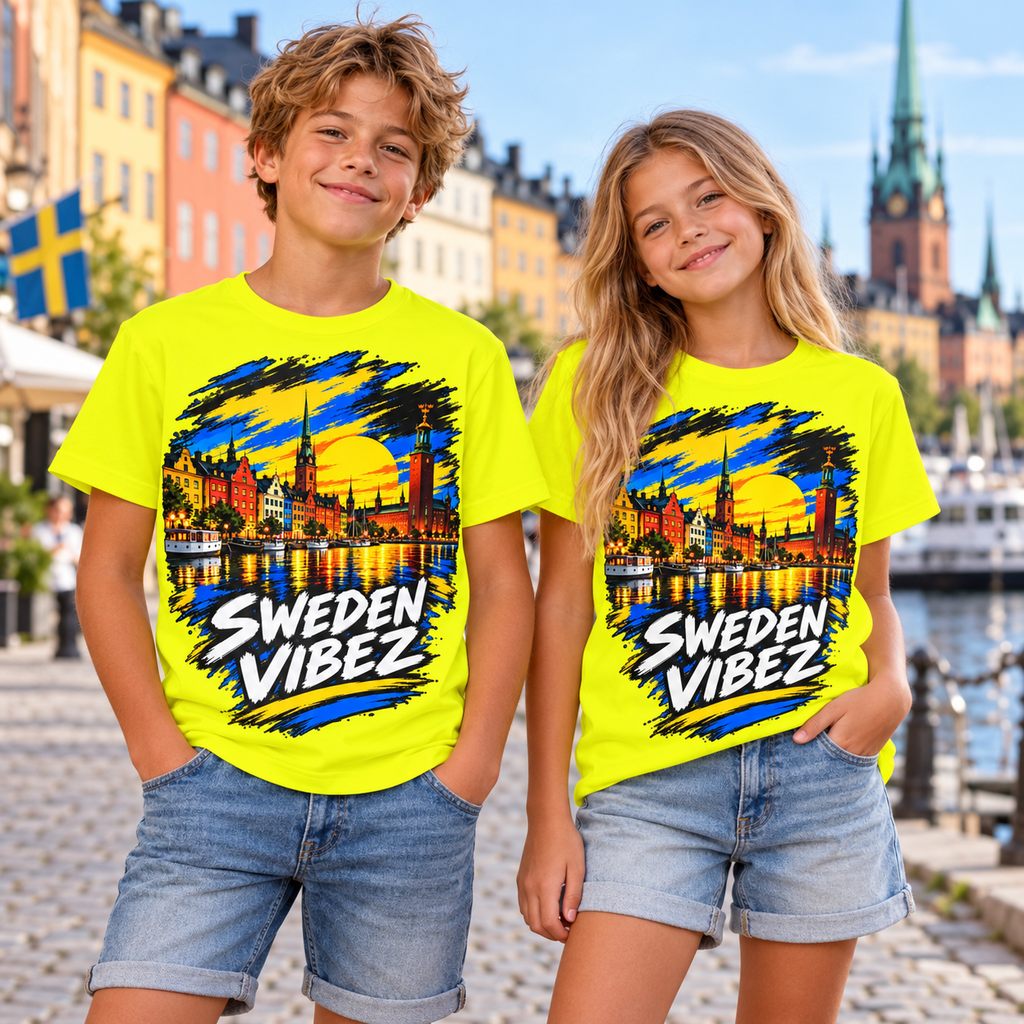 Sweden Vibez Jersey | Kids All-Over Print Sports Shirt