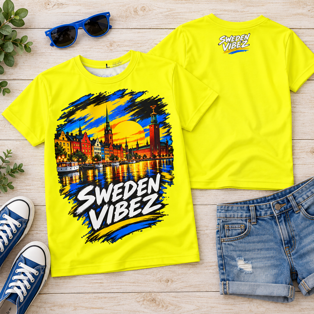 Sweden Vibez Jersey | Kids All-Over Print Sports Shirt