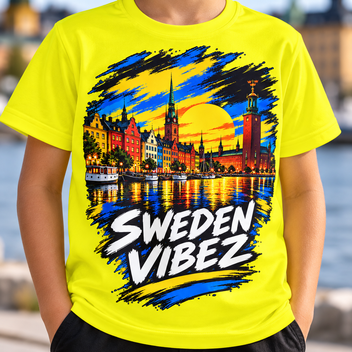 Sweden Vibez Jersey | Kids All-Over Print Sports Shirt