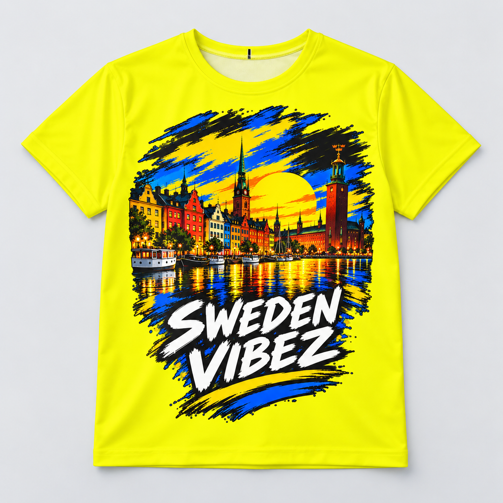 Sweden Vibez Jersey | Kids All-Over Print Sports Shirt