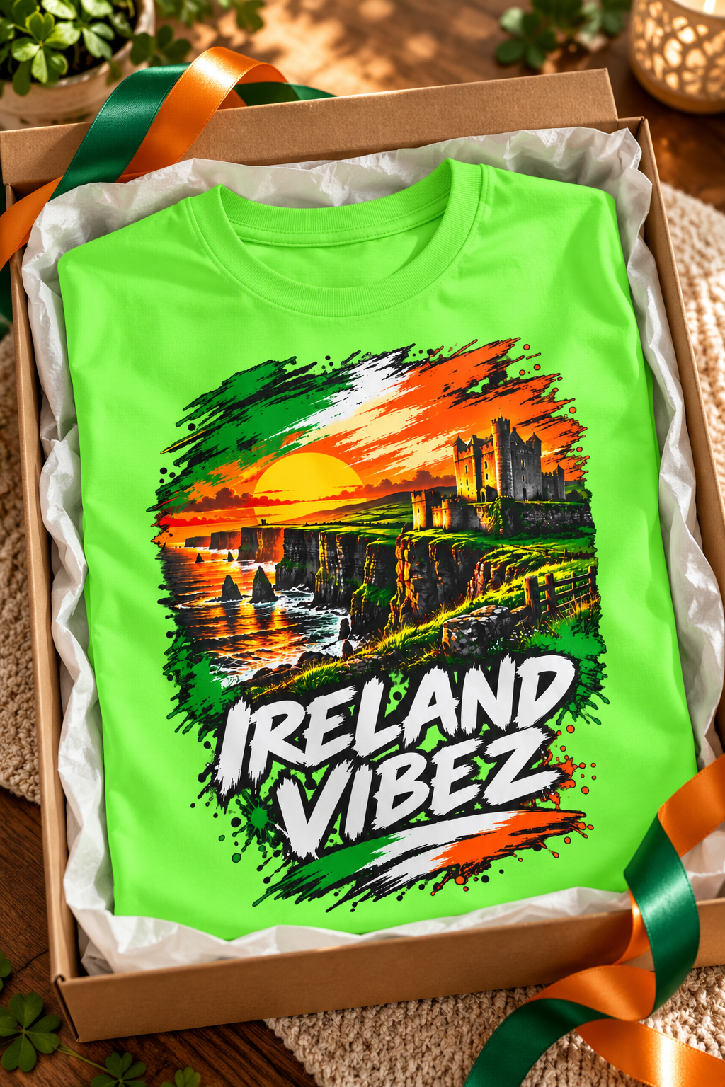 Ireland Vibez Kids Jersey | Irish Cliffs Sunset Graphic