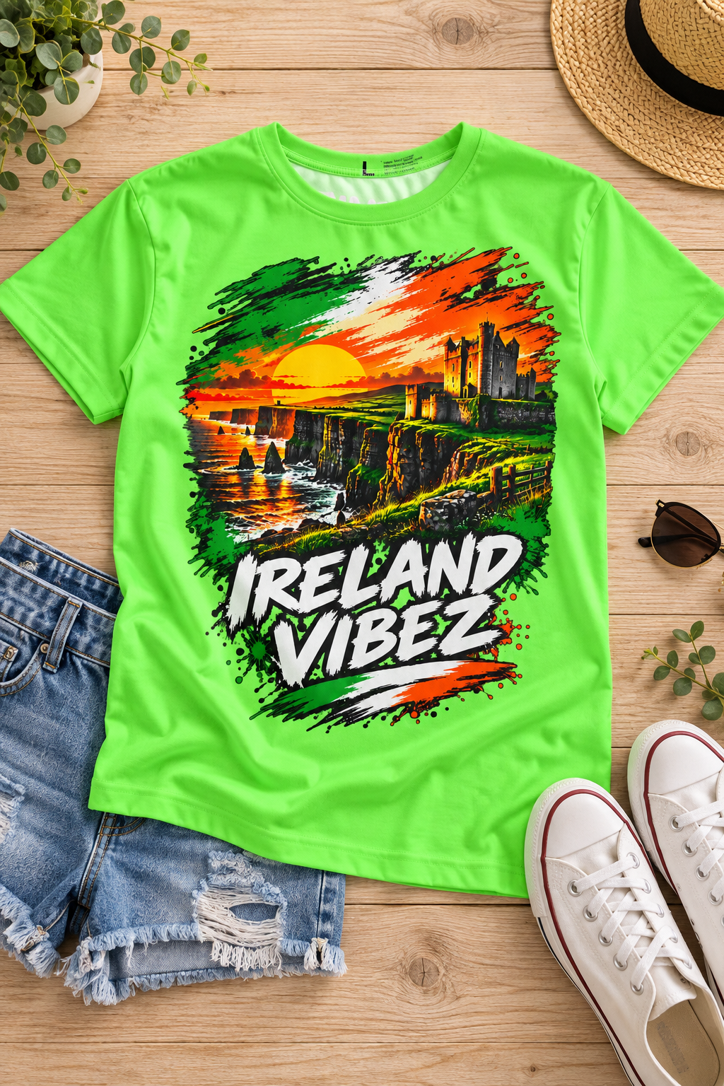 Ireland Vibez Kids Jersey | Irish Cliffs Sunset Graphic