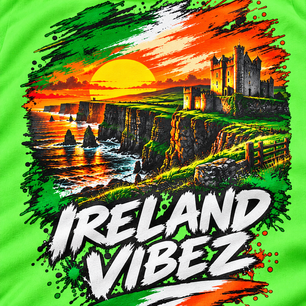 Ireland Vibez Kids Jersey | Irish Cliffs Sunset Graphic