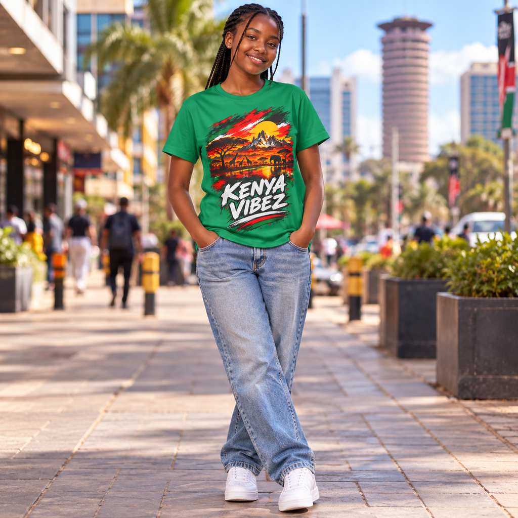 Kenya Vibez Sunset Safari Kids Jersey | African Wildlife Print