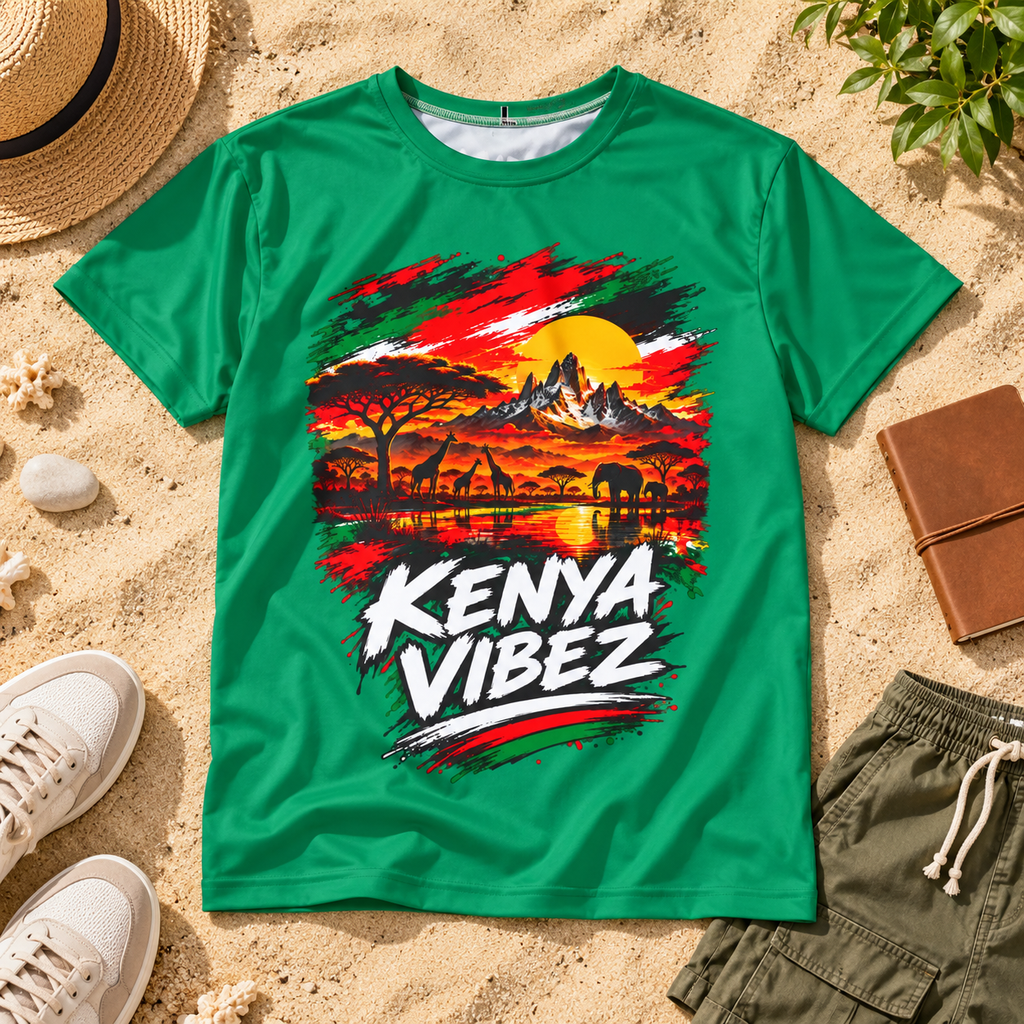 Kenya Vibez Sunset Safari Kids Jersey | African Wildlife Print