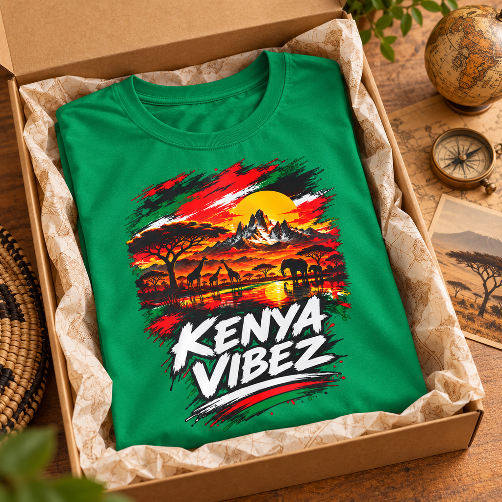 Kenya Vibez Sunset Safari Kids Jersey | African Wildlife Print