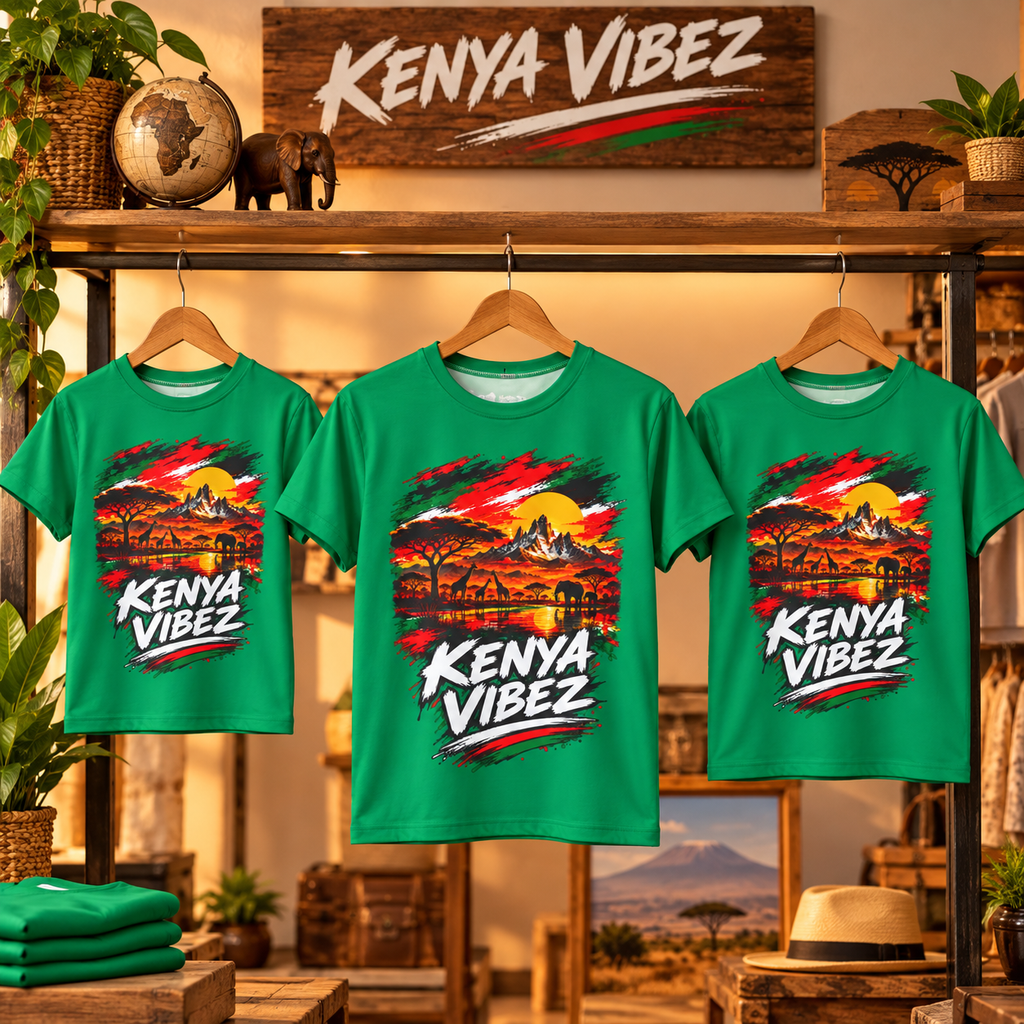 Kenya Vibez Sunset Safari Kids Jersey | African Wildlife Print