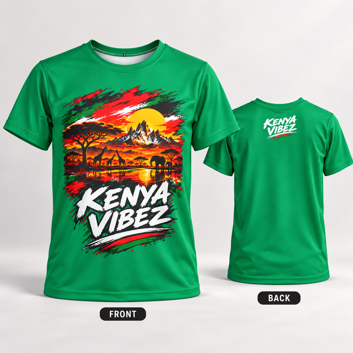 Kenya Vibez Sunset Safari Kids Jersey | African Wildlife Print