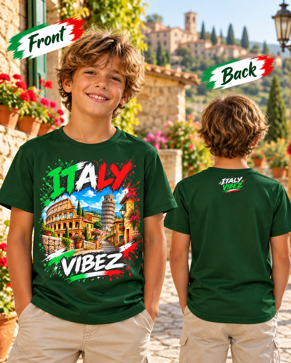 Italy Vibez Kids Jersey | Italian Landmarks Soccer Shirt