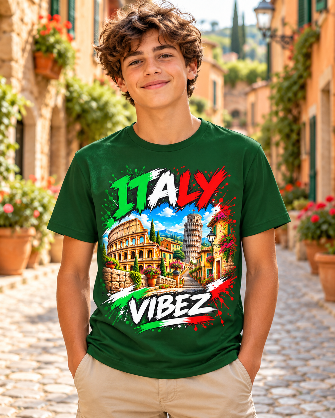 Italy Vibez Kids Jersey | Italian Landmarks Soccer Shirt