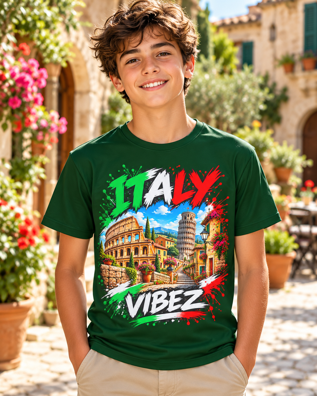 Italy Vibez Kids Jersey | Italian Landmarks Soccer Shirt