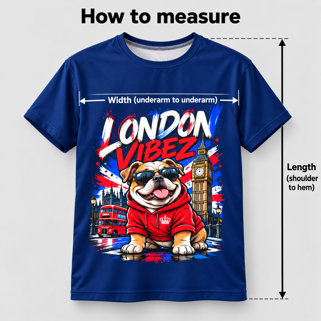 London Vibez Bulldog Graphic Kids Jersey | Union Jack, Big Ben