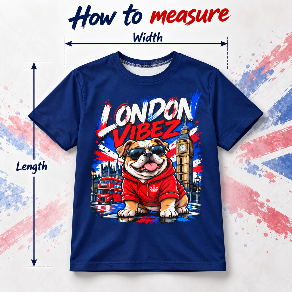 London Vibez Bulldog Graphic Kids Jersey | Union Jack, Big Ben