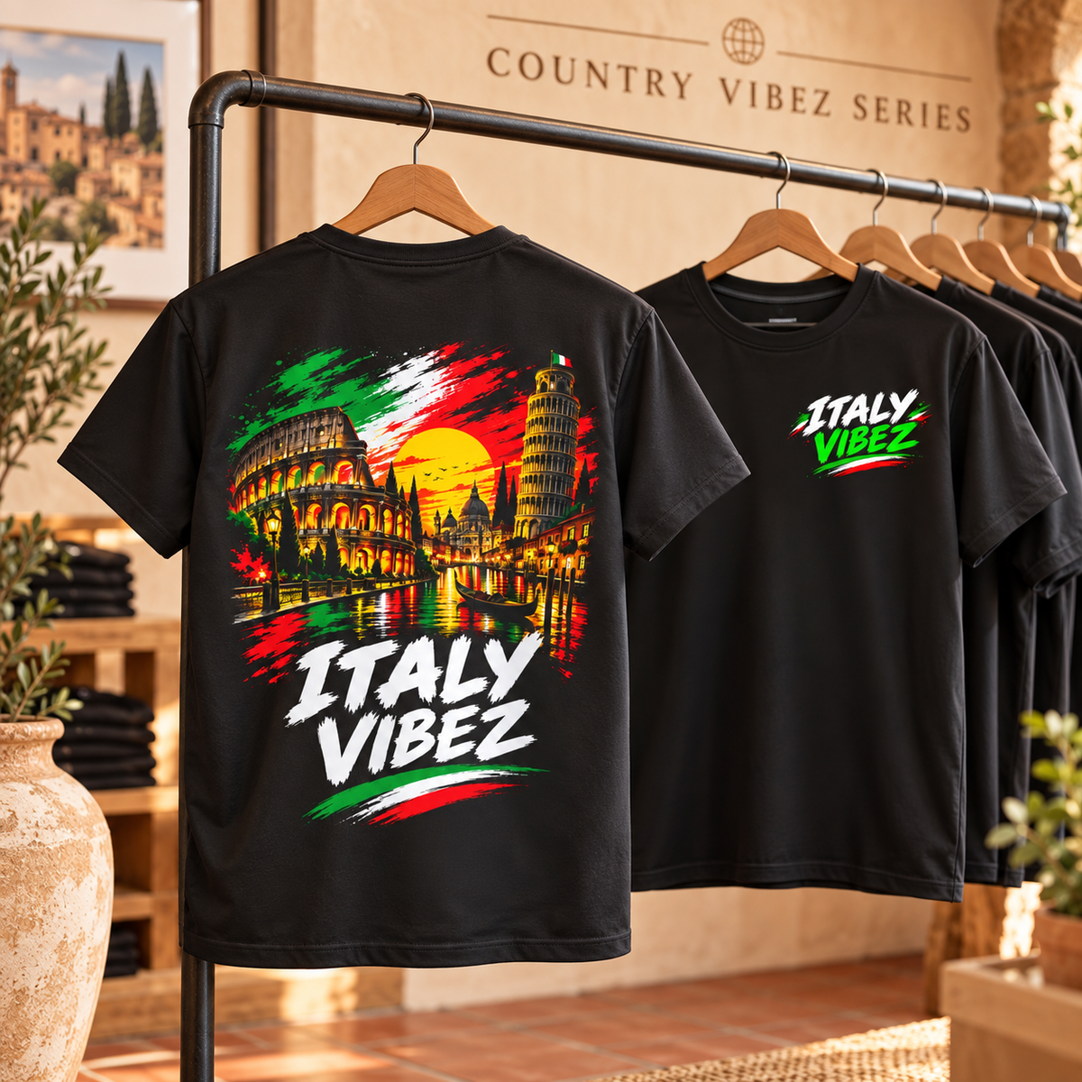 Italy Vibez Kids Jersey | Italian Flag Colosseum Leaning Tower Sports Tee