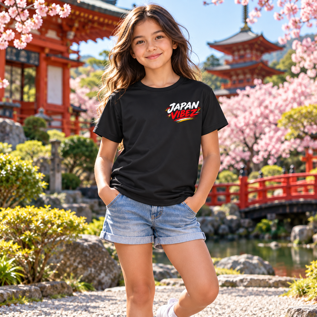 Japan Vibez Kids Jersey | Mount Fuji Torii Cherry Blossom Graphic
