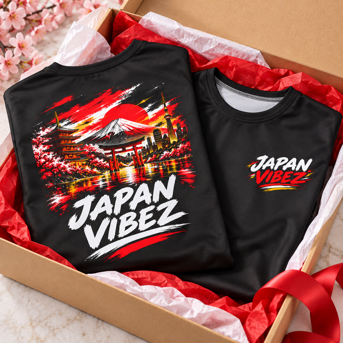 Japan Vibez Kids Jersey | Mount Fuji Torii Cherry Blossom Graphic