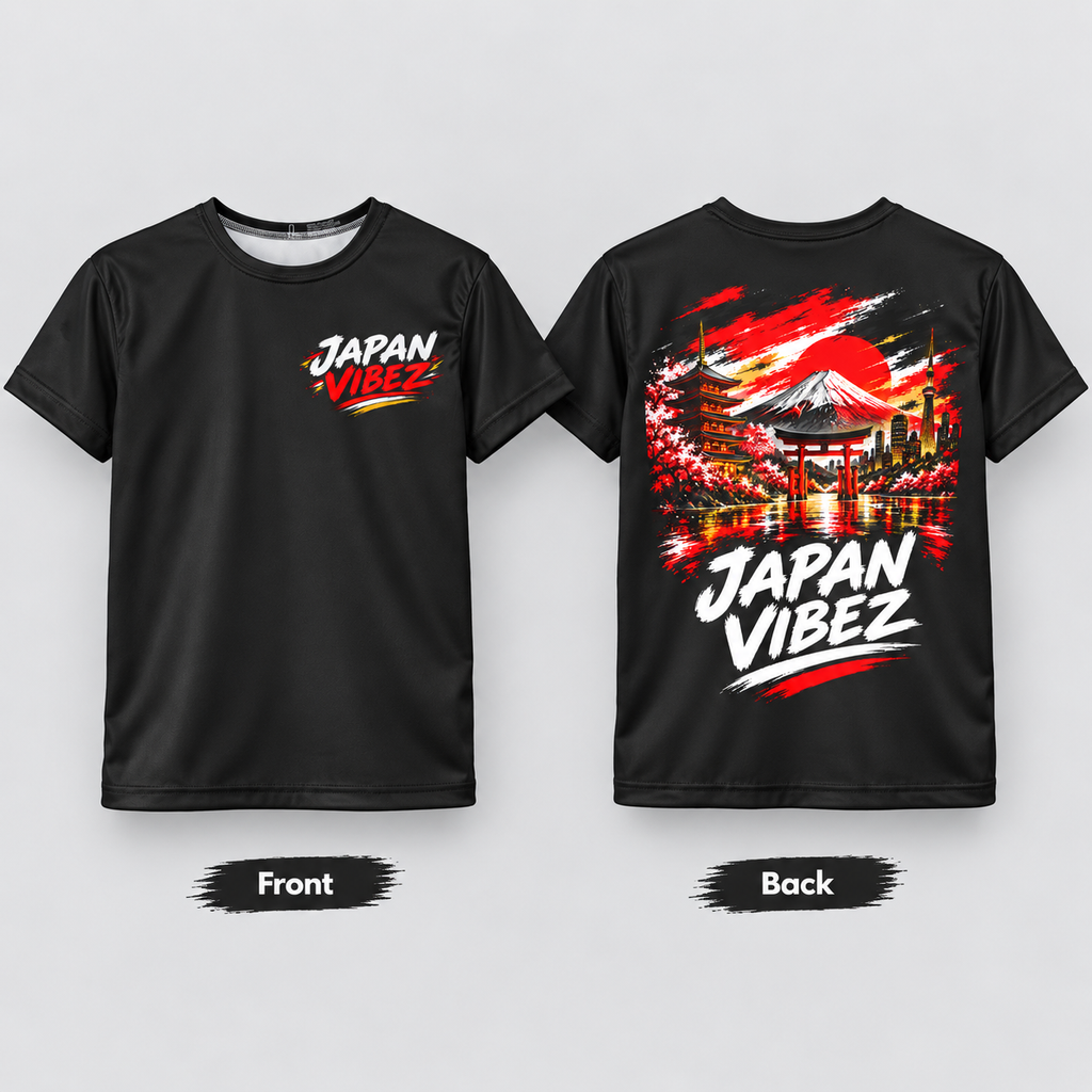 Japan Vibez Kids Jersey | Mount Fuji Torii Cherry Blossom Graphic
