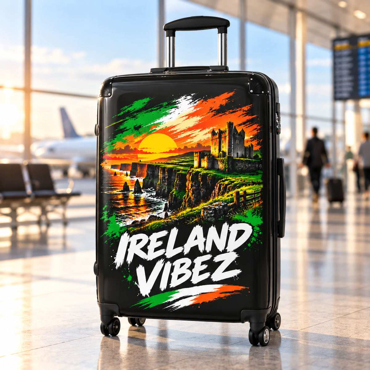 Ireland Vibez Suitcase | Irish Cliffs Sunset Travel Luggage