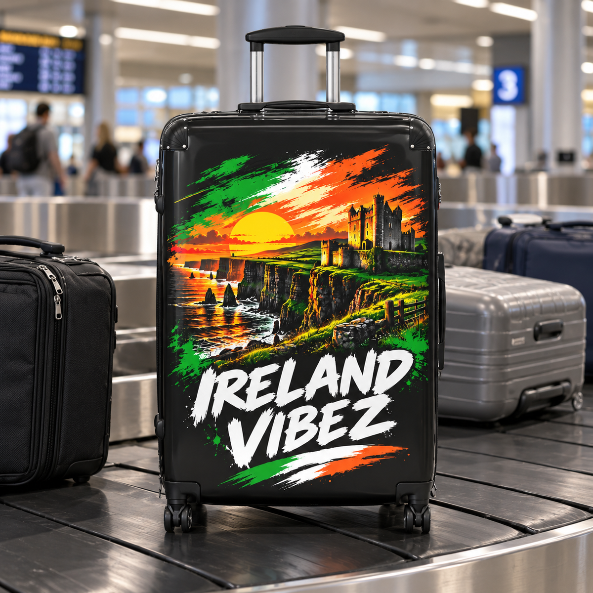 Ireland Vibez Suitcase | Irish Cliffs Sunset Travel Luggage