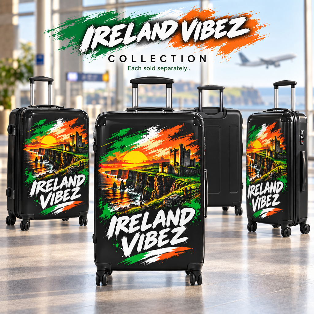 Ireland Vibez Suitcase | Irish Cliffs Sunset Travel Luggage