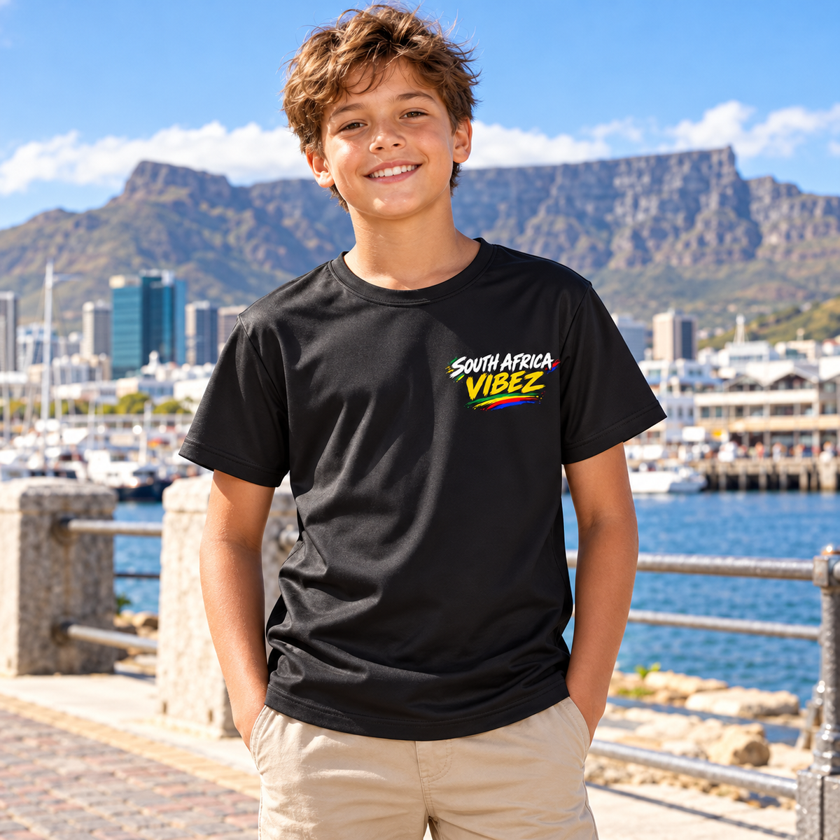 South Africa Vibez Kids Jersey | Cape Town Skyline Football Tee