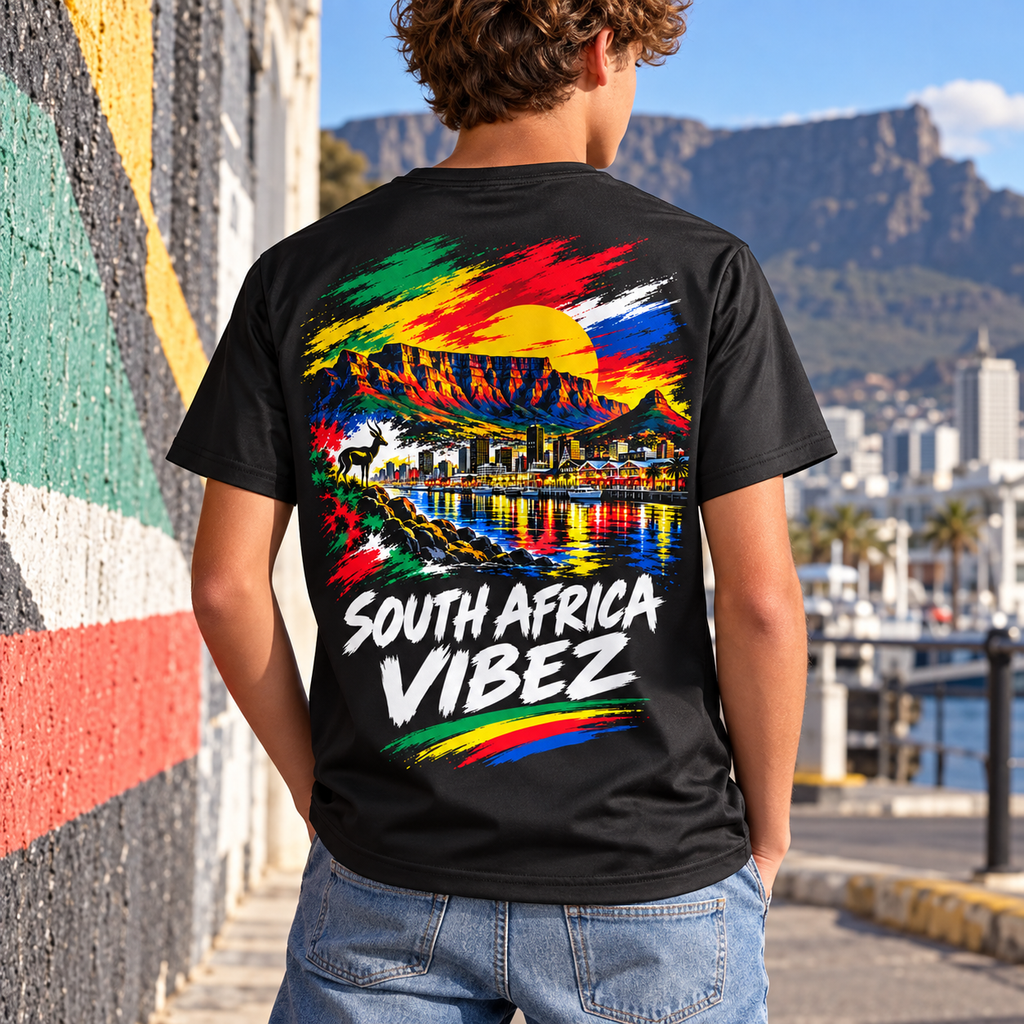 South Africa Vibez Kids Jersey | Cape Town Skyline Football Tee