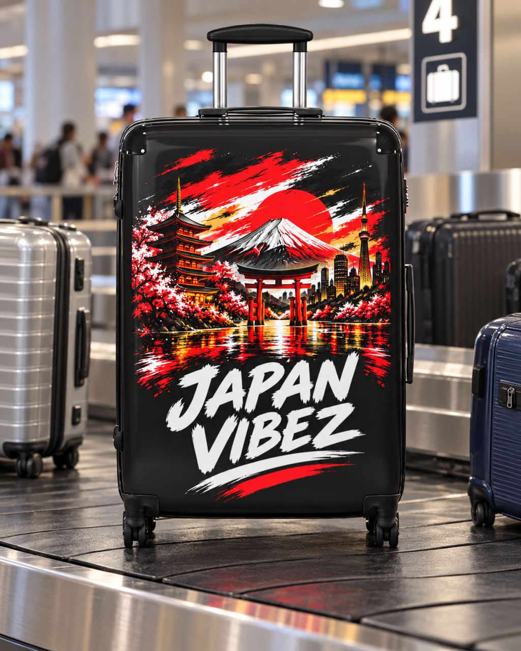 Japan Vibez Suitcase | Mount Fuji Pagoda Sunset Luggage