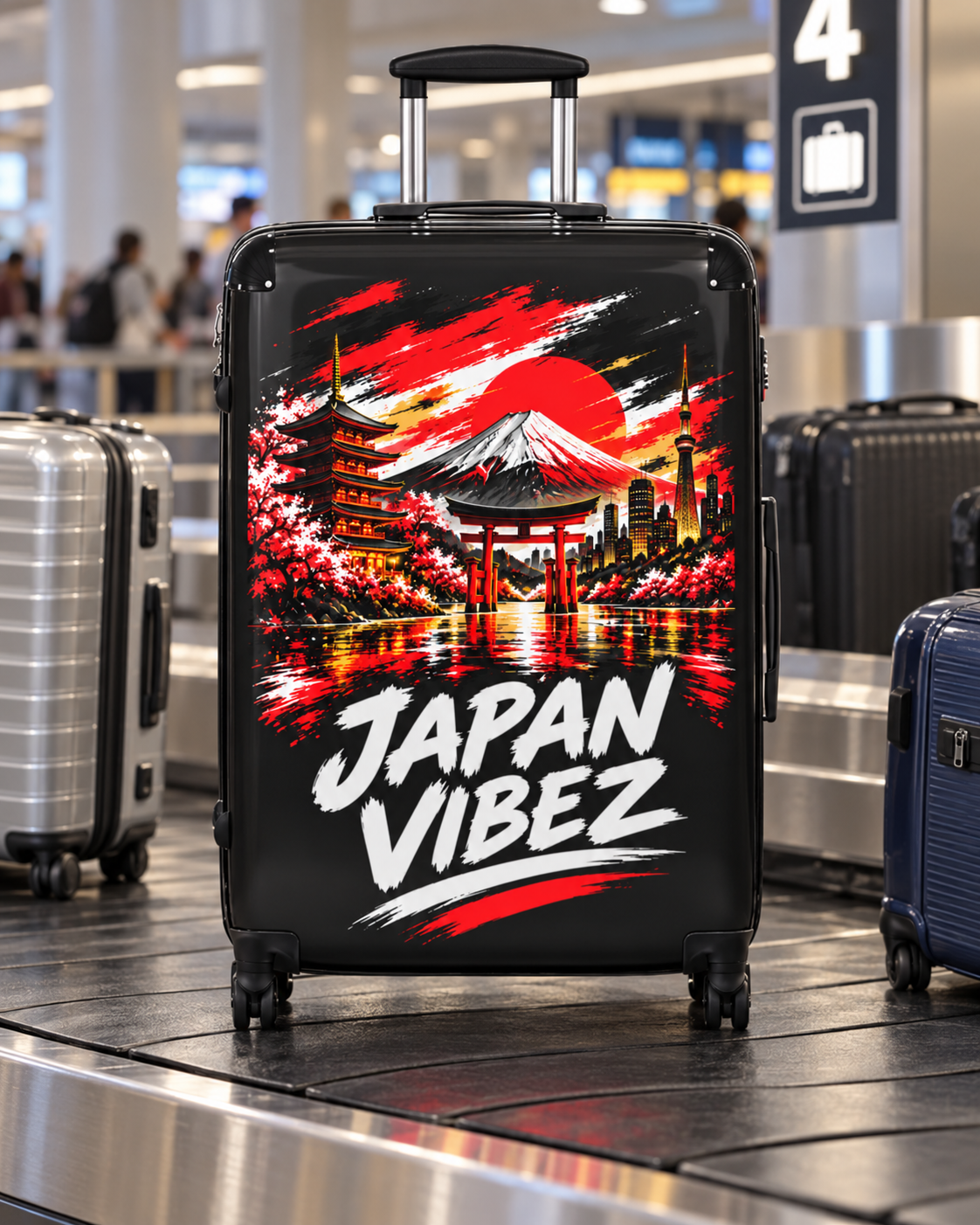 Japan Vibez Suitcase | Mount Fuji Pagoda Sunset Luggage
